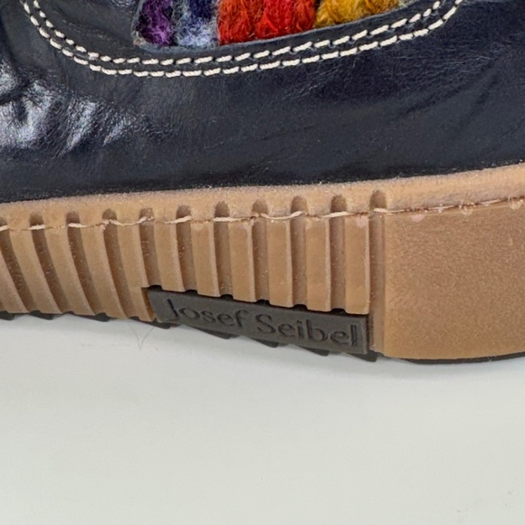 Josef Seibel Women’s Leather Side Zip Chelsea Ankle Boots – Navy with Knit - Picture 5 of 13